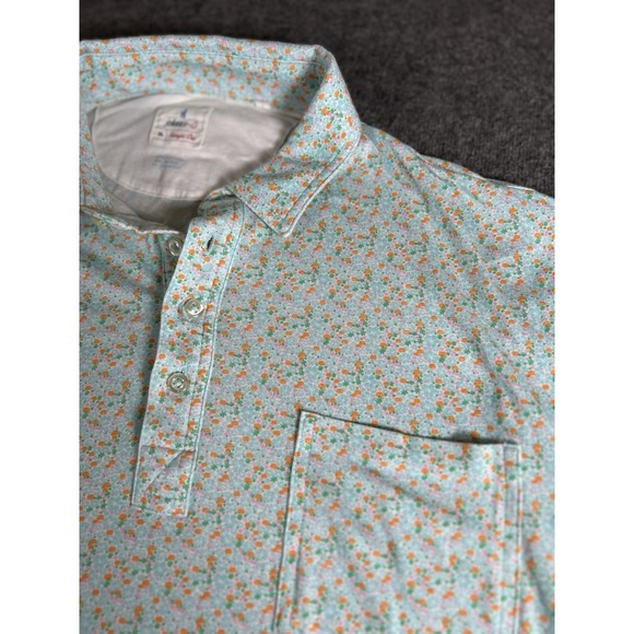johnnie-O Other - Johnnie O Polo Shirt Mens XL teal‎ Golf Performance Stretch Flowers